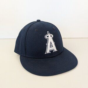 New Era 59FIFTY LA Angels Fitted Size 7 1/4 Hat Cap Navy Oceanside Low Profile.